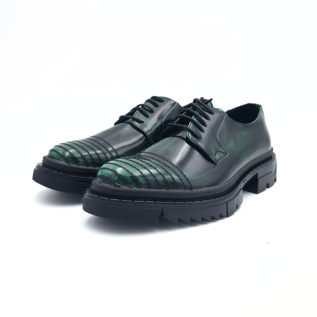 Belem Chunky Ribbed Cap-Toe Derby Shoes