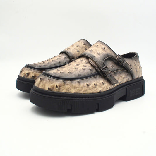 Belem Double monk strap shoes in Light Brown